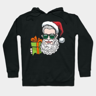 Hipster in Santa Hat Hoodie